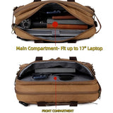Baosha Real Leather Canvas Laptop Briefcase Backpack Hybrid Large 17 inch Laptop bag Waterproof for Men HB-22 (Brown)