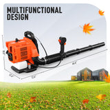 Baotree 80CC Gas Backpack Leaf Blower, 800 CFM 200 MPH Professional Commercial Grade Handheld Blower with Variable Speed, Easy Start Engine for Yard Waste, Lawn Debris, Leaves