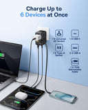 Baseus 70W Universal Travel Adapter, 6 - in - 1 International Plug Adapter with Retractable Cable, USB - C PD Fast Charging Worldwide Wall Charger for USA/EU/UK/AUS and Over 200 Countries - Enercore CG11