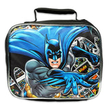 Batman Backpack with Lunch Box Set - Bundle with 16" DC Comics Backpack, Lunch Bag, Stickers, Water Bottle, More | Batman School Bag for Boys