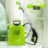 Battery Powered Backpack Sprayer 3 Gallon, 45 PSI Garden Sprayer with 3 Adjustable Pressures & Digital Display, Electric Pump Sprayer with 2.2Ah Battery, Telescopic Wand, 5 Nozzles for Yard Lawn
