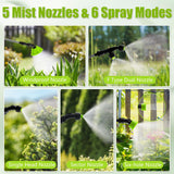 Battery Powered Backpack Sprayer 3 Gallon, 45 PSI Garden Sprayer with 3 Adjustable Pressures & Digital Display, Electric Pump Sprayer with 2.2Ah Battery, Telescopic Wand, 5 Nozzles for Yard Lawn