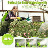 Battery Powered Backpack Sprayer 3 Gallon, 45 PSI Garden Sprayer with 3 Adjustable Pressures & Digital Display, Electric Pump Sprayer with 2.2Ah Battery, Telescopic Wand, 5 Nozzles for Yard Lawn