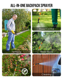 Battery Powered Backpack Sprayer 3.2 Gallon - 2x2500mAh Battery Garden Sprayer with 7 Nozzles & Telescopic Wand, Electric Backpack Weed Sprayer for Yard, Lawn and Garden