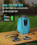 Battery Powered Backpack Sprayer 3.2 Gallon - 2x2500mAh Battery Garden Sprayer with 7 Nozzles & Telescopic Wand, Electric Backpack Weed Sprayer for Yard, Lawn and Garden