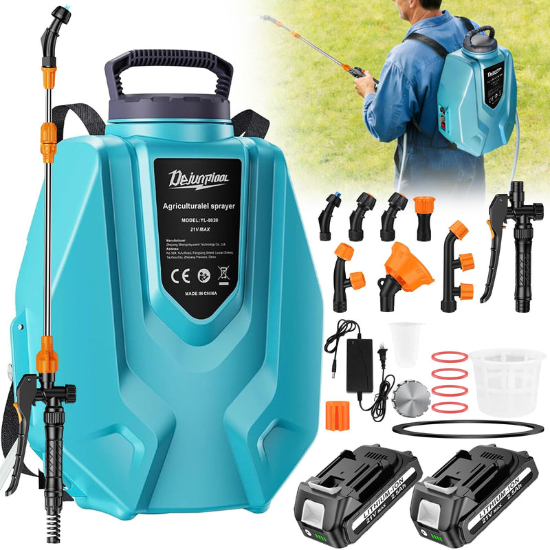 Battery Powered Backpack Sprayer 3.2 Gallon - 2x2500mAh Battery Garden Sprayer with 7 Nozzles & Telescopic Wand, Electric Backpack Weed Sprayer for Yard, Lawn and Garden