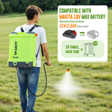 Battery Powered Backpack Sprayer 4 Gallon, VAXMAY 100 PSI Electric Garden Sprayer Works with Makita 18V Battery, Weed Yard Sprayer with Telescopic Wand, 5 Nozzles, 2.6 Ah Battery & Charger Included