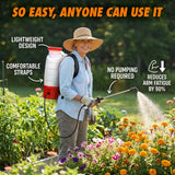 Battery Powered Backpack Sprayer - 4.2 Gallon, 8 Nozzles, 100PSI Cutoff, Long Battery Life, Wide Mouth, High - Pressure Spray Hose, Trigger Lock, Pressure Knob Controller
