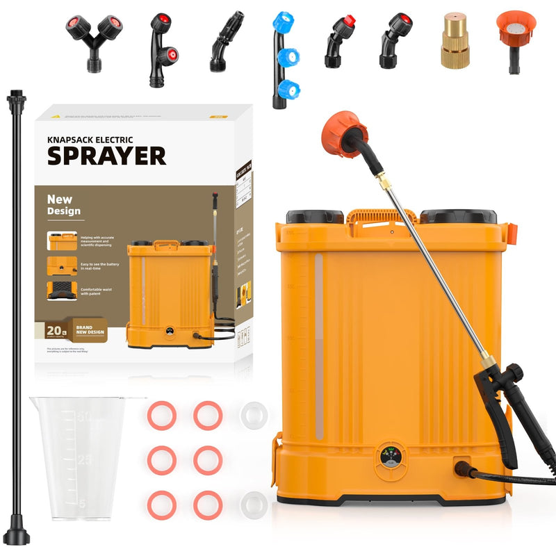 Battery Powered Backpack Sprayer 5 Gallon,90 PSI Electric Garden Sprayer with 8 Nozzles & Telescoping Wand,Weed Yard Sprayer Compatible with Dewalt 20V 2.6Ah Battery (Battery not Included)