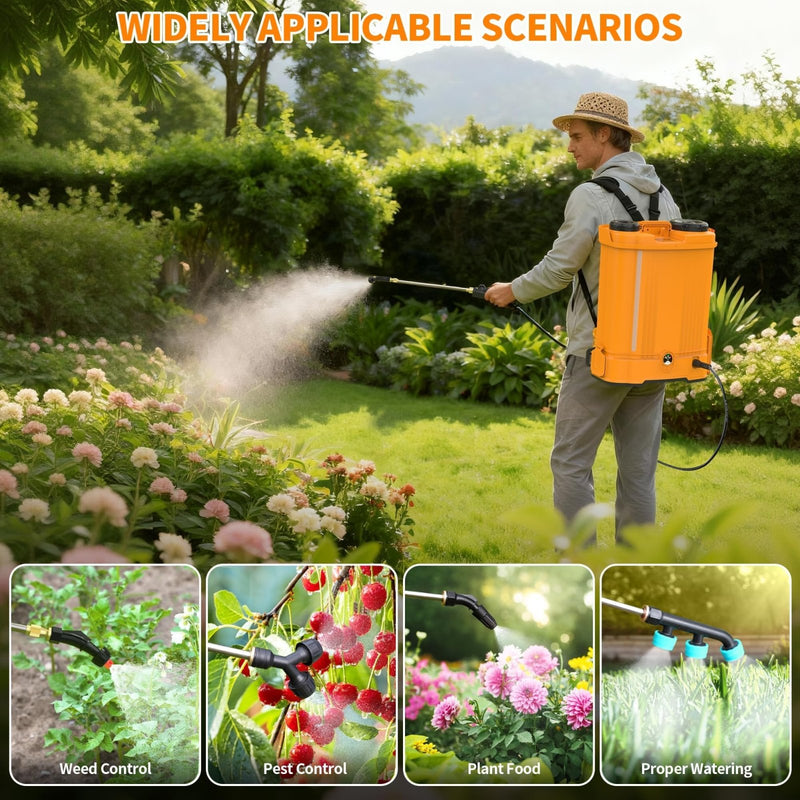 Battery Powered Backpack Sprayer 5 Gallon,90 PSI Electric Garden Sprayer with 8 Nozzles & Telescoping Wand,Weed Yard Sprayer Compatible with Dewalt 20V 2.6Ah Battery (Battery not Included)