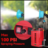 Battery Powered Backpack Sprayer 5.3 Gallon, 100 PSI Adjustable Pressure Electric Sprayer with 2X3.0A Batteries, Weed Yard Lawn Sprayer with Telescopic Wand, 5 Nozzles