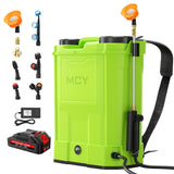 Battery Powered Backpack Sprayer 5.3 Gallon 20L,MCY 100 PSI Electric Graden Sprayer Work,Weed Yard Sprayer with 21V Strong Battery,8 Nozzles,Telescopic Wand,2.6Ah Battery and Chargers Included