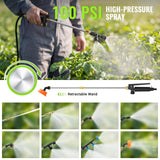 Battery Powered Backpack Sprayer 5.3 Gallon 20L,MCY 100 PSI Electric Graden Sprayer Work,Weed Yard Sprayer with 21V Strong Battery,8 Nozzles,Telescopic Wand,2.6Ah Battery and Chargers Included