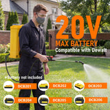 Battery Powered Backpack Sprayer Compatible with DeWalt 20V MAX Battery - 100 PSI Electric Weed Sprayer 4.2 Gallon, Yard Garden Sprayer (No Battery) with 5 Nozzles for Weed Control, Lawn Fertilizing