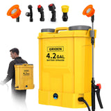 Battery Powered Backpack Sprayer Compatible with DeWalt 20V MAX Battery -100 PSI Electric Weed Sprayer 4.2 Gallon, Yard Garden Sprayer (No Battery) with 5 Nozzles for Weed Control, Lawn Fertilizing