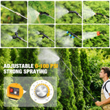 Battery Powered Backpack Sprayer for De - walt 20v Max Battery, 5.3 Gallon, 100 PSI Electric Weed Sprayer, Yard Graden Sprayer with Telescopic Wand, 7 Nozzles, Backpack Sprayer 20v(Battery Not Included)