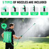 Battery Powered Backpack Sprayer with Mixer 4.2 Gallon, Upgraded Backrest & Strap, Adjustable PSI 0 - 100, Electric Garden Sprayer Compatible with Makita 21V/2.6Ah Battery & Charger, 5 Nozzles & Goggles