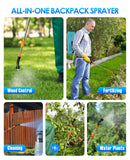 Battery Powered Garden Sprayer 3.2 Gallon, Electric Backpack Sprayer, Weed Yard Lawn Sprayer with 7 Mist Nozzles & Retractable Wand & Adjustable Strap for Lawn, Garden, Yard