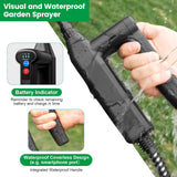 Battery Powered Sprayer 2 Gallon, 2026 Upgrade Electric Sprayer with 3 Adjustable Speed, Battery Indicator, 4 Mist Nozzles, Rechargeable Retractable Wand with Adjustable Shoulder Strap for Lawn Garden