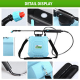 Battery Powered Sprayer 2 Gallon, Electric Sprayer with Retractable Wand & 4 Mist Nozzles & USB Rechargeable Handle, Water Spray Pump Sprayers for Planting Lawn Yard Garden