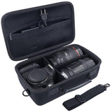 Baval Camera Case Compatible with Canon EOS Rebel T7 / T100 / R50 / R100 / R5 / R6 Mark II / 90D DSLR Camera with 18 - 55mm Lens,Sony,Nikon DSLR Camera Protective Case with Shoulder Strap (Black Case)