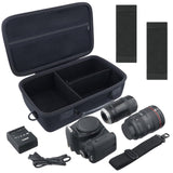 Baval Camera Case Compatible with Canon EOS Rebel T7 / T100 / R50 / R100 / R5 / R6 Mark II / 90D DSLR Camera with 18 - 55mm Lens,Sony,Nikon DSLR Camera Protective Case with Shoulder Strap (Black Case)