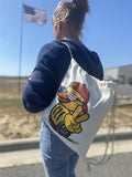 BBSign Ducks for Ducking Drawstring Duck Bag - Canvas Backpack - 16" x 13" - Ducking Bag Holds up to 65 Rubber Ducks, Great Gift for SUV Owner