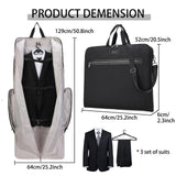 BE SMART Waterproof Foldable Garment Bags for Travel, 51" Large Travel Hanging Bags for Clothes, Carry on Suit Bag with Strap for Men Women, Wrinkle Free Luggage Suit Cover for Business Trips(Black)