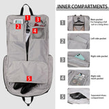 BE SMART Waterproof Foldable Garment Bags for Travel, 51" Large Travel Hanging Bags for Clothes, Carry on Suit Bag with Strap for Men Women, Wrinkle Free Luggage Suit Cover for Business Trips(Black)