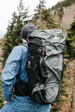 Bear Grylls 65L + 5L Hiking Hydration Backpack, Perfect For Backpacking, Large Pack With Separated Bottom Compartment, Camping, Mountain Biking, Skiing, Snowboarding, For Men and Women - Black