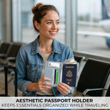 Beautiful Passport Holder for Travel – Cute Cover with Pen Holder to Keep Your Travel Documents Organized & Safe – Quality Passport Wallet for Women & Men and Great for Gifting