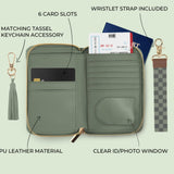 Beautiful Passport Holder for Travel with Wristlet Strap - All - in - One Wallet for Women with Card Slots and Tassel Keychain - Perfect Case to Keep Your Travel Documents Organized & Safe