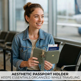 Beautiful Passport Holder for Travel with Wristlet Strap - All - in - One Wallet for Women with Card Slots and Tassel Keychain - Perfect Case to Keep Your Travel Documents Organized & Safe