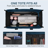 Becokan Large Tote Bag for Women Waterproof with 12 Pockets Top Zipper Closure Utility Teacher Nurse Bags for Work School