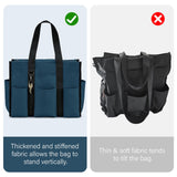 Becokan Large Tote Bag for Women Waterproof with 12 Pockets Top Zipper Closure Utility Teacher Nurse Bags for Work School