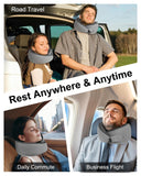 BeeVines Travel Pillow with Carry Case, Memory Foam Neck Pillows for Airplanes, 360° Wrap Around Support for Sleeping, Breathable & Washable Cover for Long Flights, Car & Train Traveling