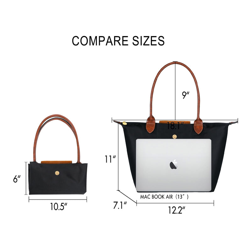 BEFSN Large Work Tote Bag For Women: Black For 13 - 15" Laptop Foldable Lightweight - For Office Professionals College Students Aged 25 - 45 - Commute Travel