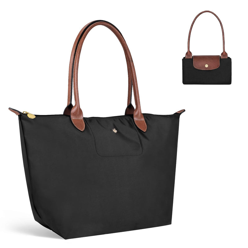 BEFSN Large Work Tote Bag For Women: Black For 13 - 15" Laptop Foldable Lightweight - For Office Professionals College Students Aged 25 - 45 - Commute Travel