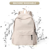 Beige School Backpack for Girls Water Resistant High School Book Bag Simple Backpack for Teens Boys Girls, Lightweight Middle School Back Pack Daypack