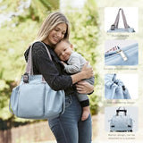BELLPO Everyday Convertible Backpack Tote, 15 Pockets, Large Capacity, Durable, Under Seat Carry-on Work Diaper Travel Bag(Blue)