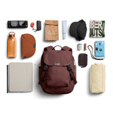 Bellroy Cinch Backpack (lightweight 20 liter backpack with external organization and adjustable shoulder straps) - Burgundy