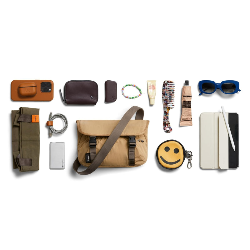 Bellroy Cinch Mini Messenger (6 liter lightweight, compact shoulder bag, water - resistant fabric, effortless organization) - SandDune