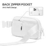 Belt Bag for Women Two - Way Zipper Cross Body Fanny Pack Fashion Waist Packs Everywhere Belt Bag with Adjustable Strap Gifts for Teen Girls Women Men (White)