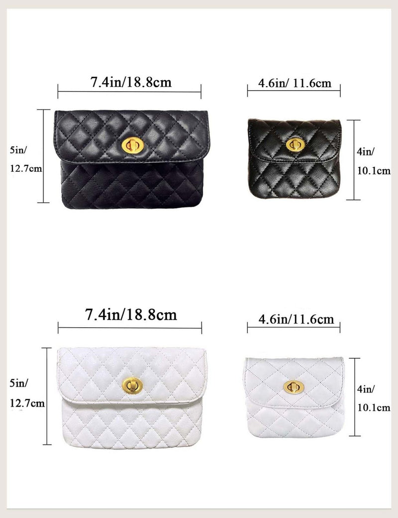 BEMYLV Leather Chain Belt Bag for Women Crossbody Waist Purse Fanny Pack Fashion Evening Clutch Mini Handbag Detachable