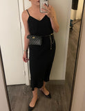 BEMYLV Leather Chain Belt Bag for Women Crossbody Waist Purse Fanny Pack Fashion Evening Clutch Mini Handbag Detachable