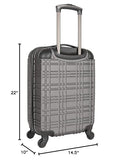 Ben Sherman Nottingham Lightweight Hardside 4 - Wheel Spinner Travel Luggage, Charcoal, 20 - Inch Carry On