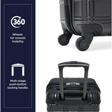 Ben Sherman Nottingham Lightweight Hardside 4 - Wheel Spinner Travel Luggage, Charcoal, 24 - Inch Checked