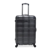 Ben Sherman Nottingham Lightweight Hardside 4-Wheel Spinner Travel Luggage, Charcoal, 24-Inch Checked