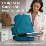 Bentgo 2 - in - 1 Adult Backpack & Insulated Lunch Bag – Lightweight, Water - Resistant Travel Backpack with 9 Compartments, Laptop Sleeve & Trolley Sleeve for Work & Everyday Use (Deep Teal)
