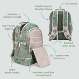 Bentgo Kids 2 - in - 1 Backpack & Insulated Lunch Bag - Durable 16” Backpack & Lunch Container in Unique Prints for School & Travel - Water Resistant, Padded & Large Compartments (Dino Fossils)